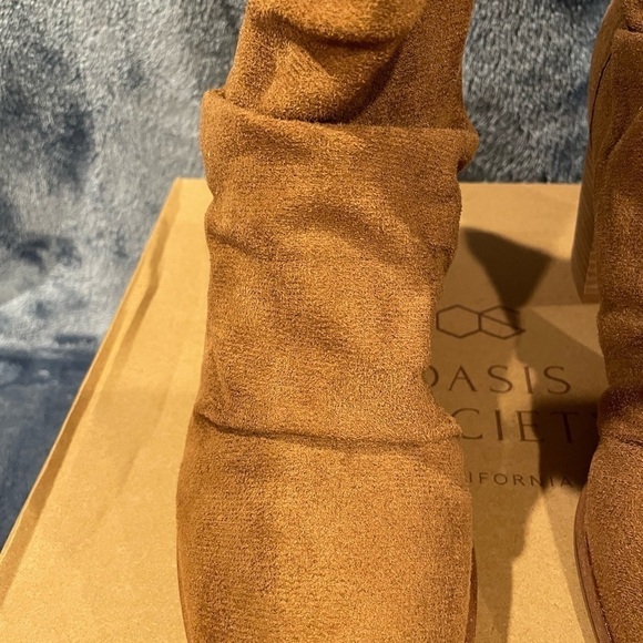 Oasis Society Vegan Suade Leather Camel Boots - Picture 3 of 11